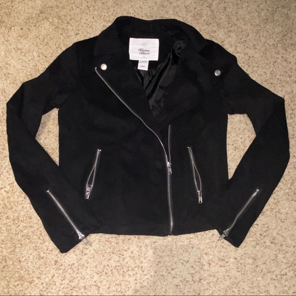 forever flower Jackets & Blazers - Forever flower black asymmetrical jacket small